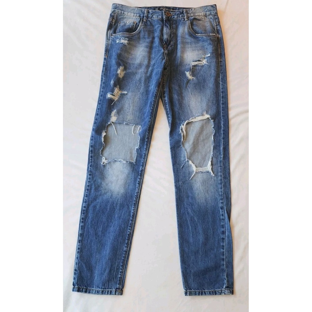 Zara Trafaluc Denin Women's Jeans Pants Distressed Ripped Size 04